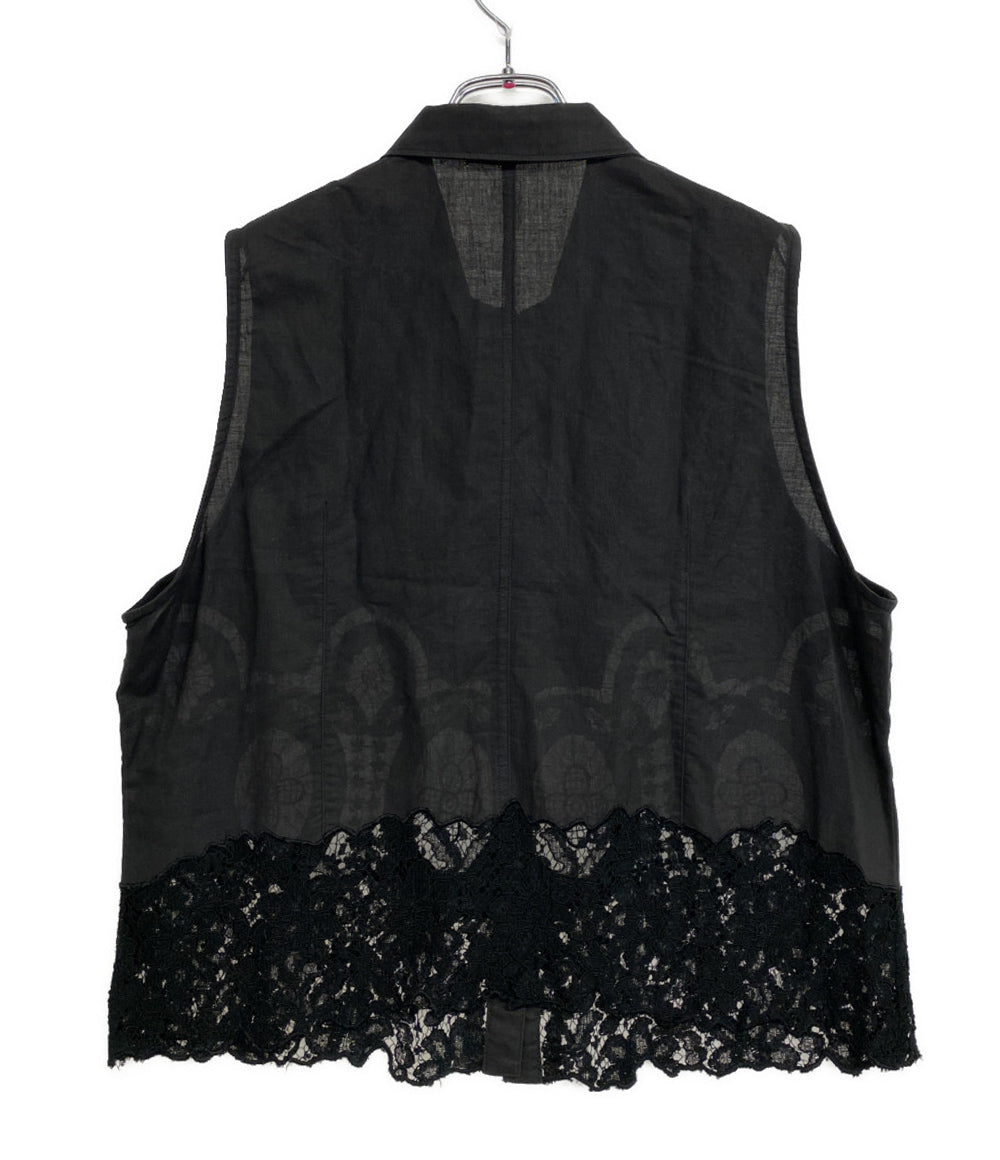 イッセイミヤケ ベスト 花柄 デコルテレース レディース SIZE M ISSEY