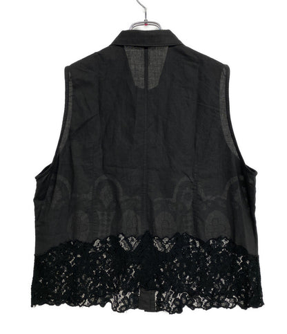 イッセイミヤケ ベスト 花柄 デコルテレース レディース SIZE M ISSEY MIYAKE