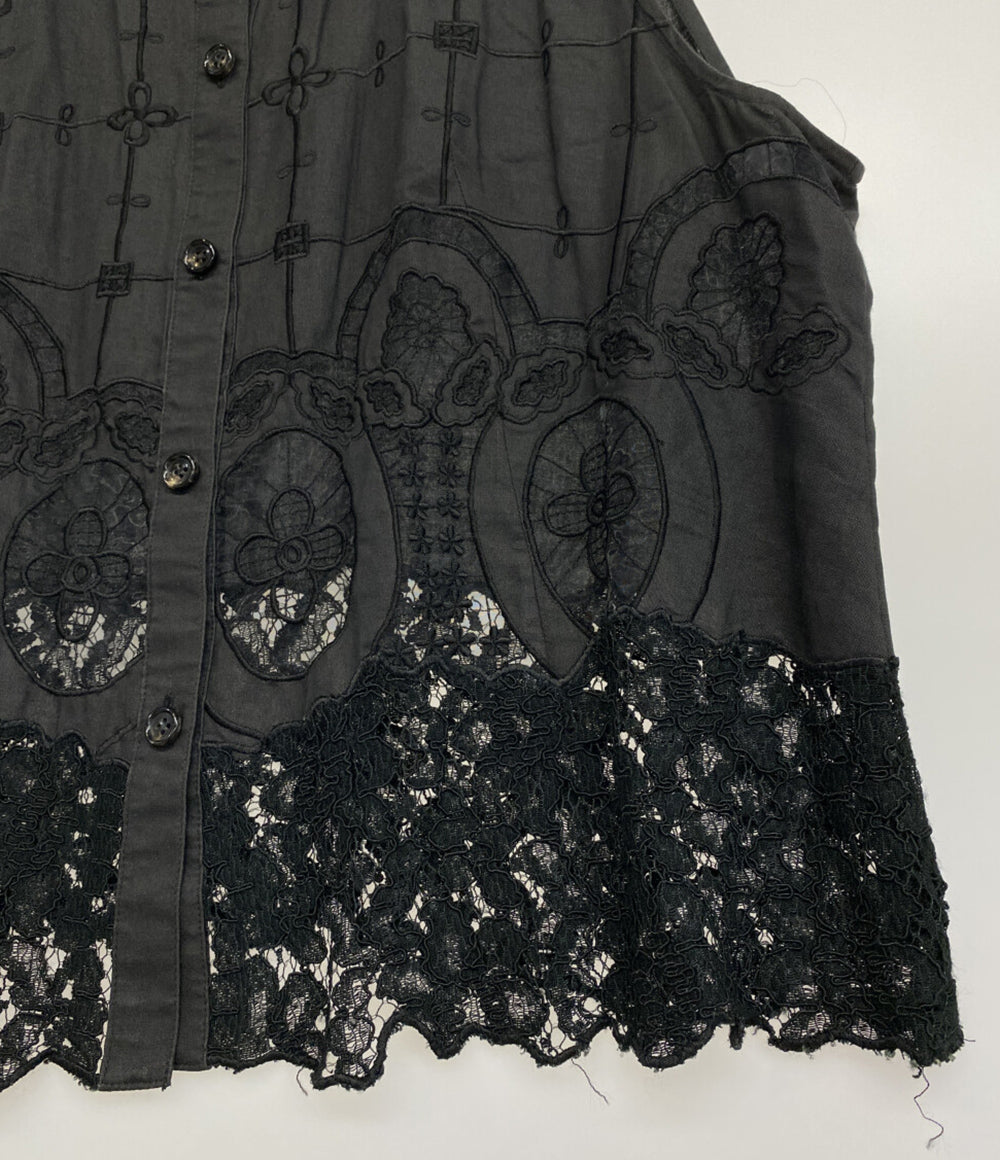 イッセイミヤケ ベスト 花柄 デコルテレース レディース SIZE M ISSEY MIYAKE