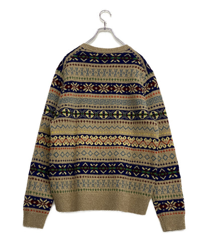 美品 POLO RALPH LAUREN ニット ファアアイル アルパカ混 メンズ SIZE L ポロ・ラルフローレン