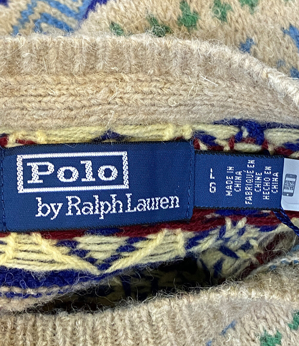 美品 POLO RALPH LAUREN ニット ファアアイル アルパカ混 メンズ SIZE L ポロ・ラルフローレン