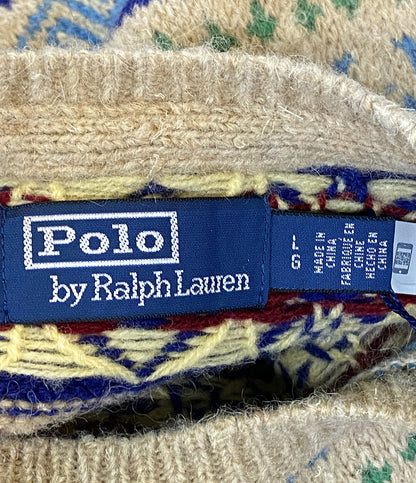 美品 POLO RALPH LAUREN ニット ファアアイル アルパカ混 メンズ SIZE L ポロ・ラルフローレン