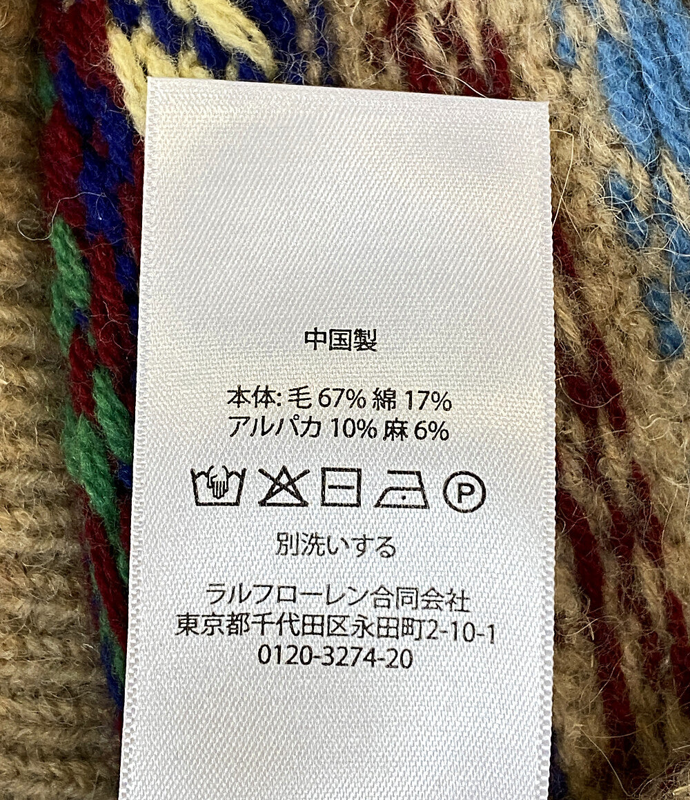 美品 POLO RALPH LAUREN ニット ファアアイル アルパカ混 メンズ SIZE L ポロ・ラルフローレン