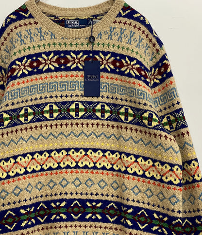 美品 POLO RALPH LAUREN ニット ファアアイル アルパカ混 メンズ SIZE L ポロ・ラルフローレン