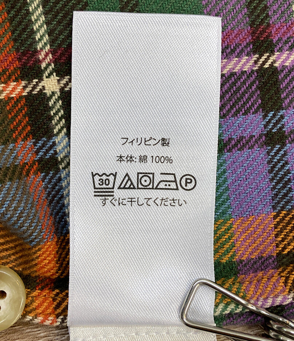 美品 RALPH LAUREN 長袖シャツ ネル チェック パープル メンズ SIZE L ラルフローレン