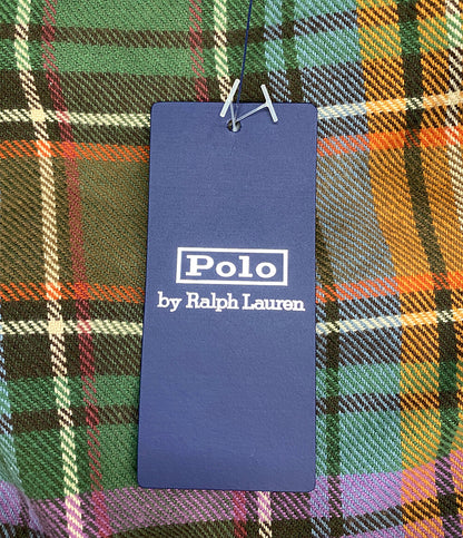 美品 RALPH LAUREN 長袖シャツ ネル チェック パープル メンズ SIZE L ラルフローレン