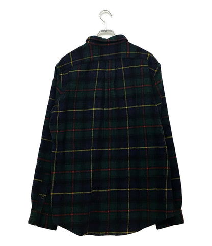 美品 RALPH LAUREN 長袖シャツ ワーク ウール チェック NAVY メンズ SIZE L ラルフローレン