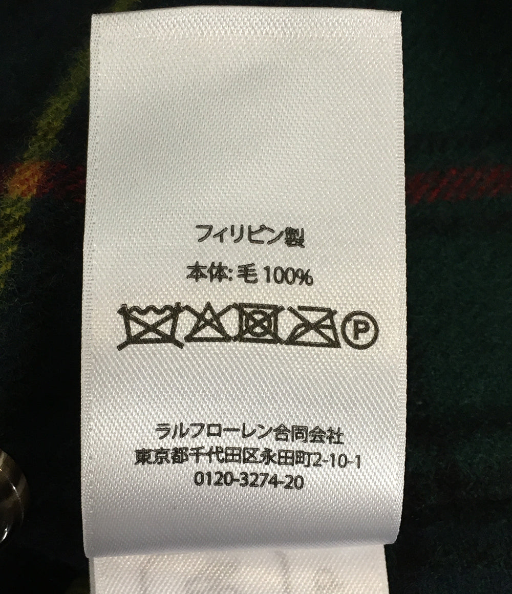 美品 RALPH LAUREN 長袖シャツ ワーク ウール チェック NAVY メンズ SIZE L ラルフローレン