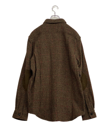 ラルフローレン 美品 長袖シャツ ウール エルボー ブラウン ワンポケ メンズ SIZE L RALPH LAUREN