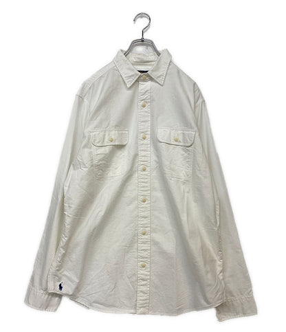 POLO RALPH LAUREN 長袖シャツ CLASSIC FIT ワーク ホワイト チンスト メンズ SIZE L ポロ・ラルフローレン