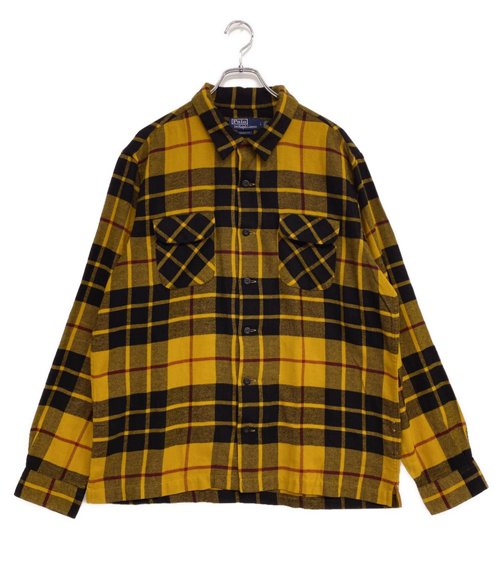 ポロバイラルフローレン 美品 長袖シャツ オープンカラー チェック ボックスシルエット メンズ SIZE L POLO by RALPH LAUREN