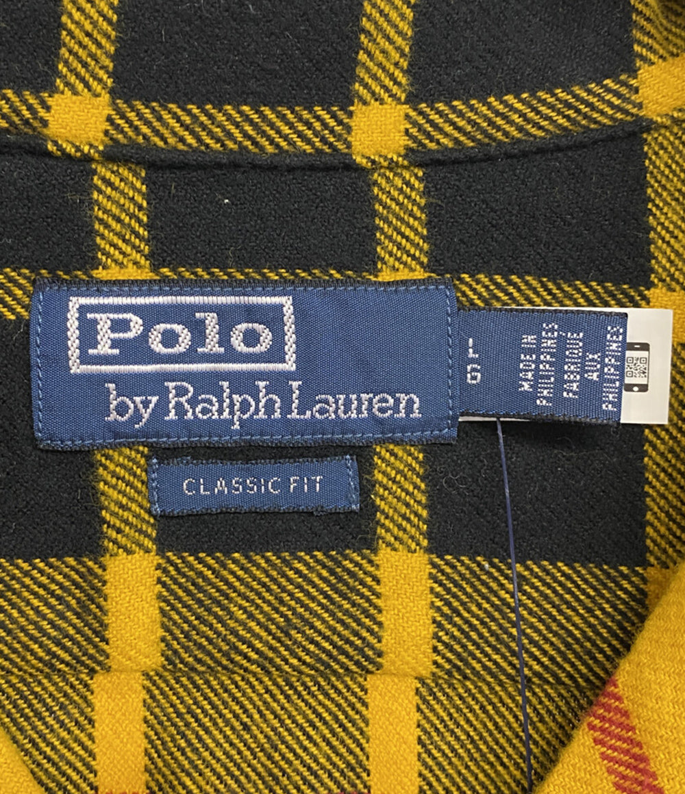 ポロバイラルフローレン 美品 長袖シャツ オープンカラー チェック ボックスシルエット メンズ SIZE L POLO by RALPH LAUREN