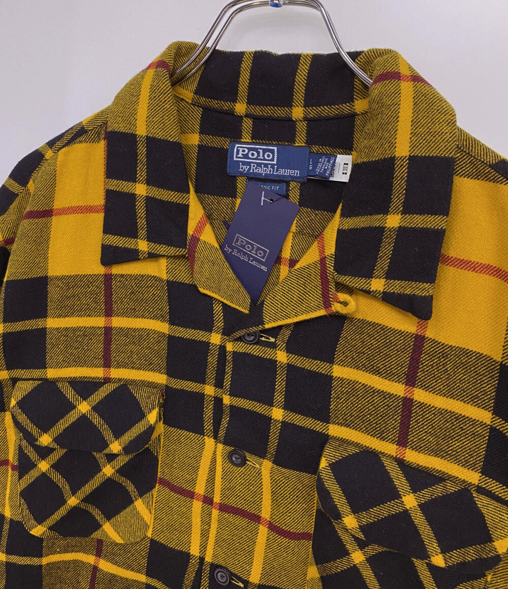 ポロバイラルフローレン 美品 長袖シャツ オープンカラー チェック ボックスシルエット メンズ SIZE L POLO by RALPH LAUREN