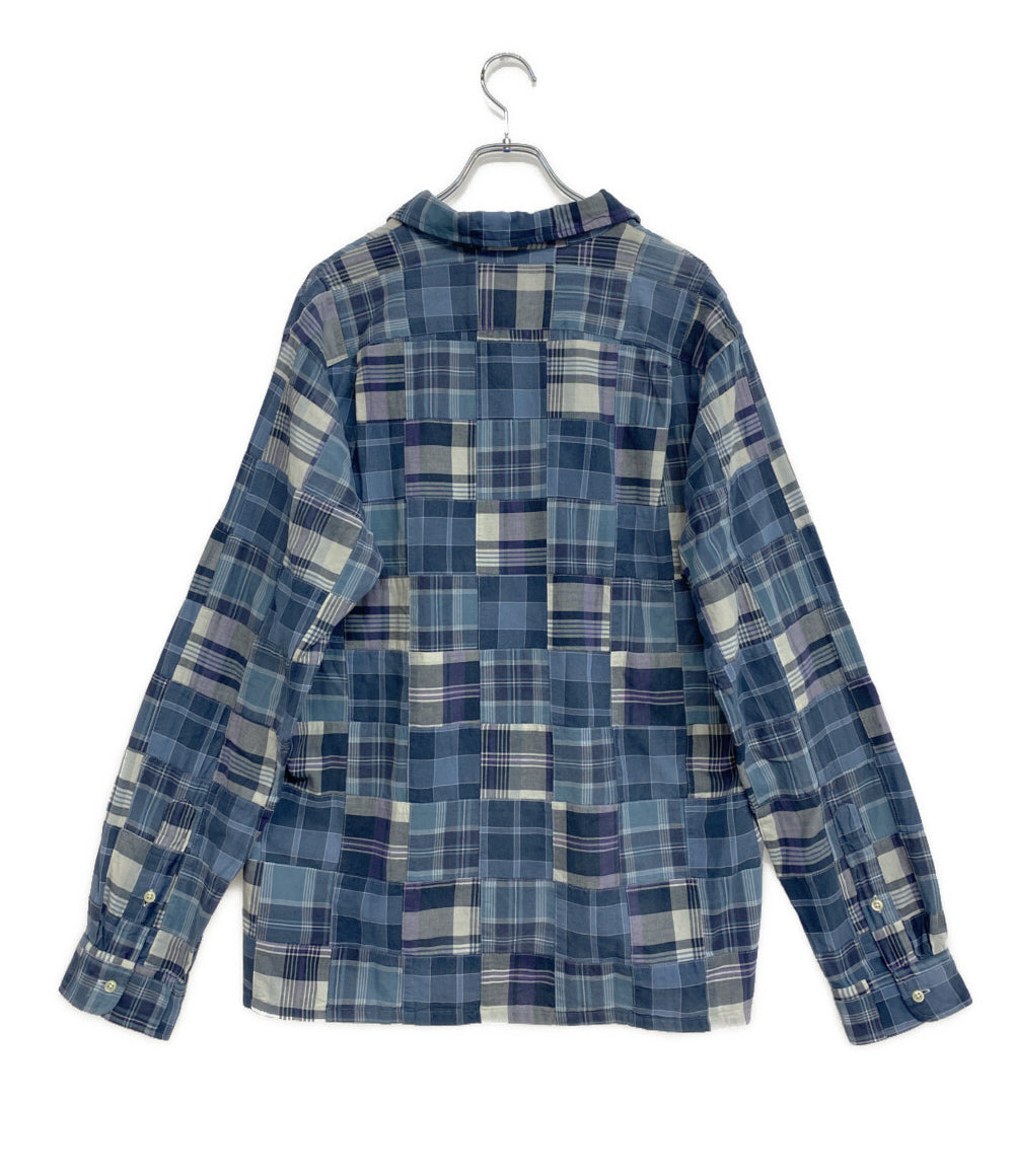 ポロバイラルフローレン 美品 長袖シャツ CLASSIC FIT パッチワーク オープンカラー メンズ SIZE L POLO by RALPH LAUREN