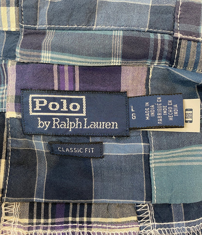 ポロバイラルフローレン 美品 長袖シャツ CLASSIC FIT パッチワーク オープンカラー メンズ SIZE L POLO by RALPH LAUREN