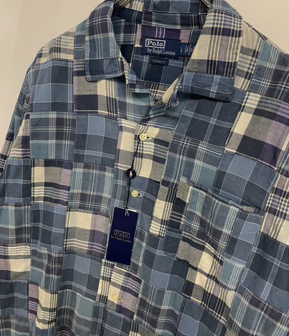 ポロバイラルフローレン 美品 長袖シャツ CLASSIC FIT パッチワーク オープンカラー メンズ SIZE L POLO by RALPH LAUREN