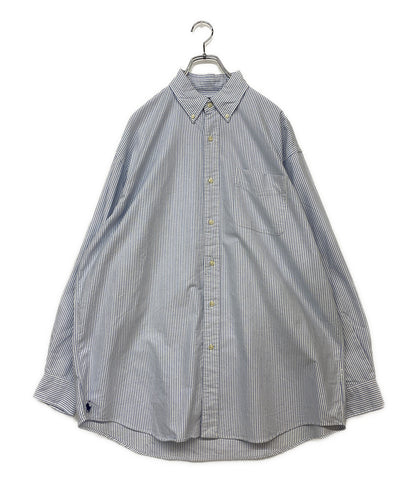 美品 POLO RALPH LAUREN 長袖シャツ THE BIG FIT ストライプ ブルー メンズ SIZE L ポロ・ラルフローレン
