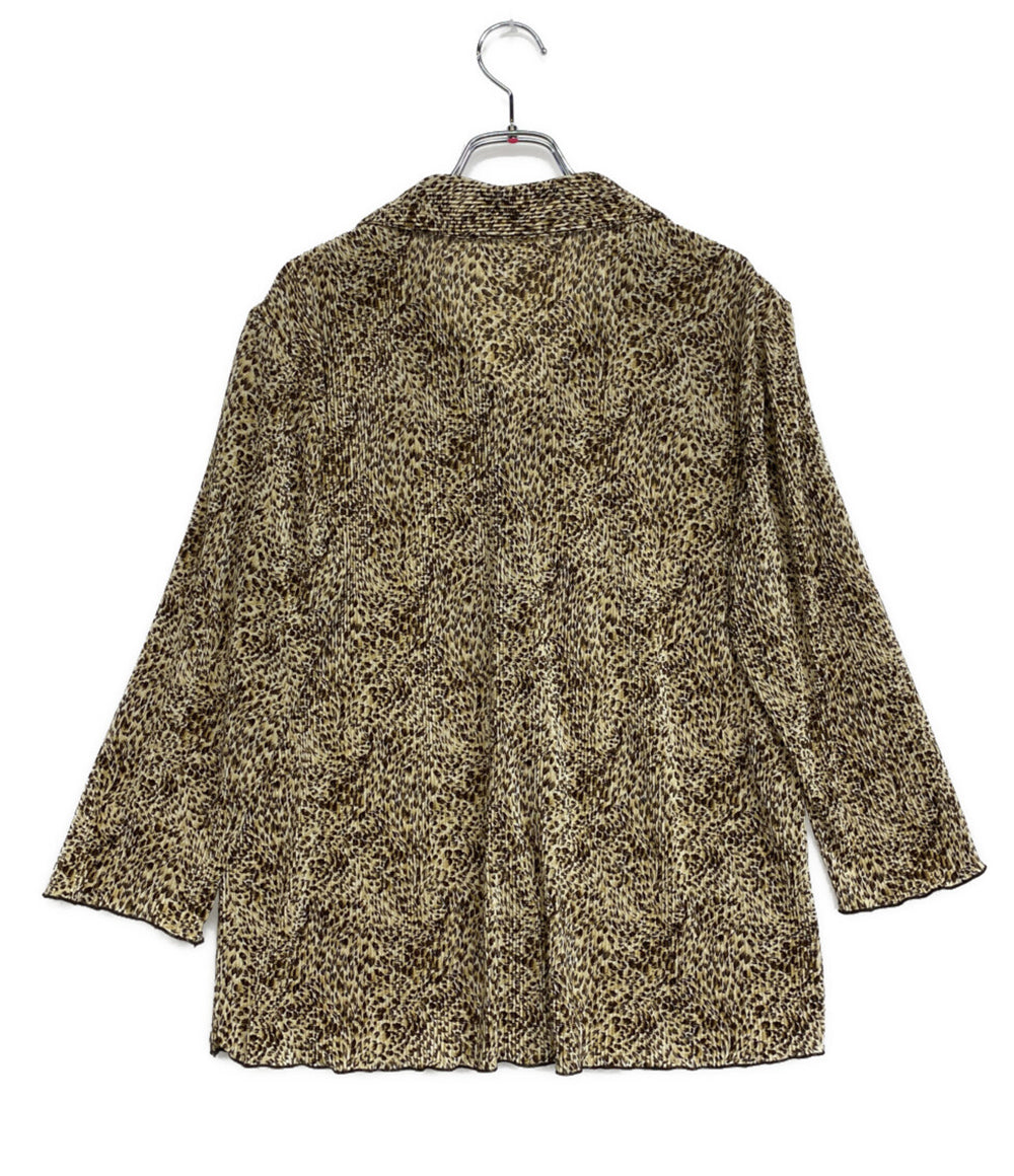 プリーツプリーズ プリーツ長袖シャツ 総柄 レディース SIZE 3 PLEATS PLEASE