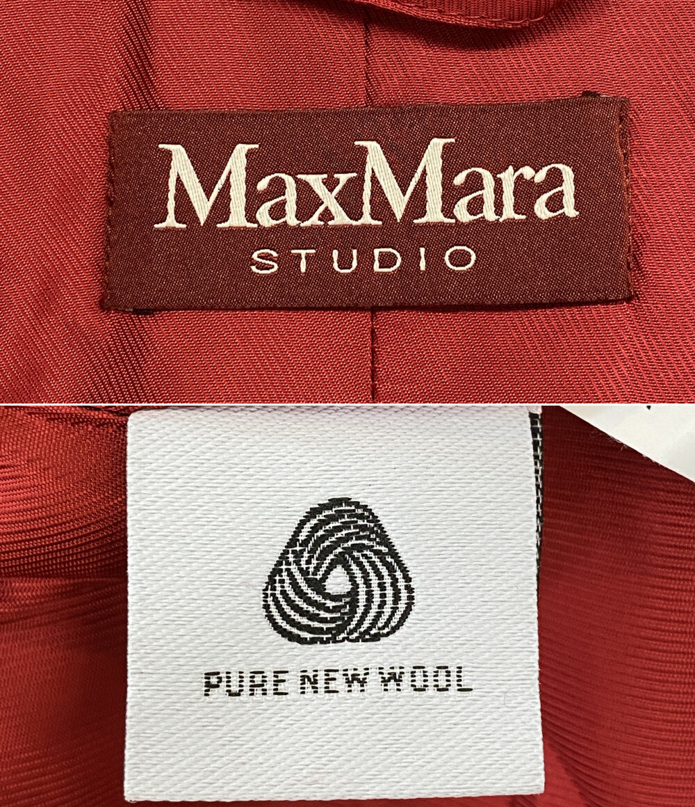 マックスマーラ レッド ウールコート レディース SIZE 42 MAX MARA
