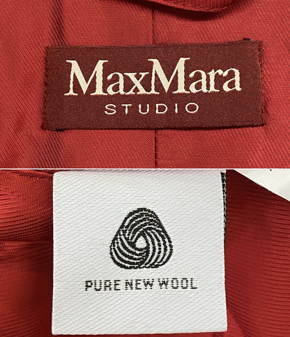 マックスマーラ レッド ウールコート レディース SIZE 42 MAX MARA