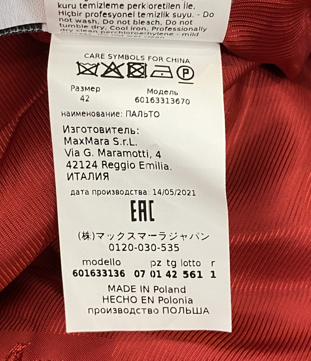 マックスマーラ レッド ウールコート レディース SIZE 42 MAX MARA