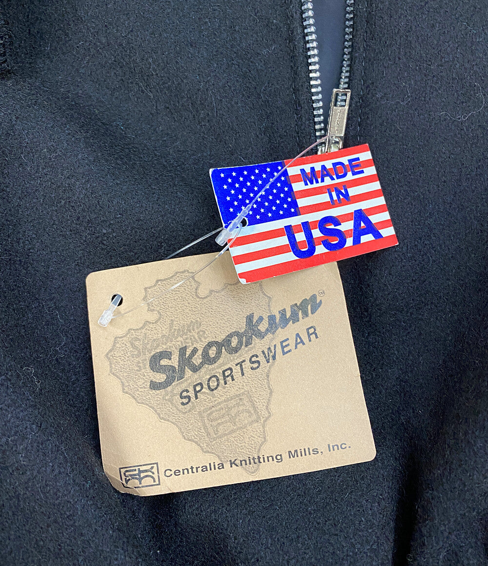 skookun スタジャン ブラック ハーフジップ アメリカ製 メンズ SIZE 38 スクーカム