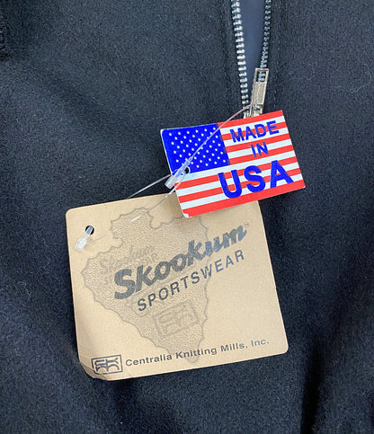 skookun スタジャン ブラック ハーフジップ アメリカ製 メンズ SIZE 38 スクーカム