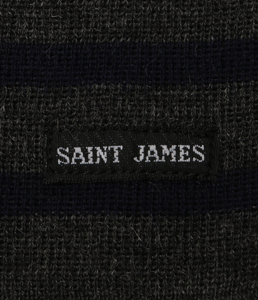 saint james マフラー ネイビー×グレー メンズ セントジェームス