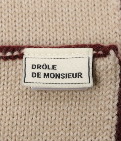 ドロールドムッシュ ストール バイカラー ロゴ メリノ混 メンズ Drole de Monsieur