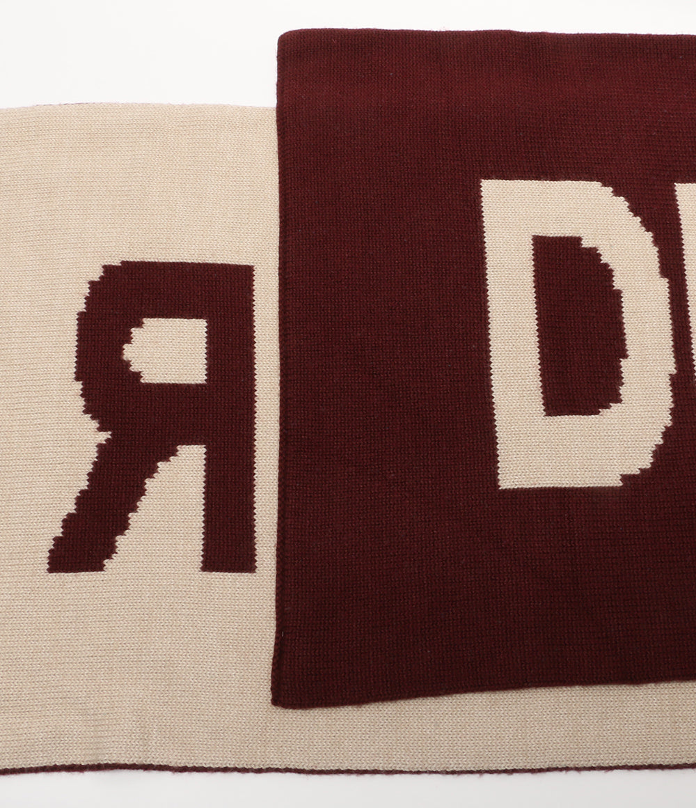 ドロールドムッシュ ストール バイカラー ロゴ メリノ混 メンズ Drole de Monsieur