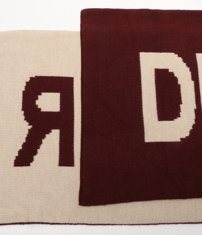 ドロールドムッシュ ストール バイカラー ロゴ メリノ混 メンズ Drole de Monsieur