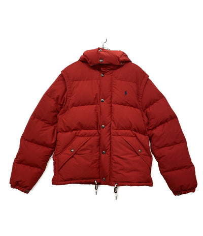 POLO RALPH LAUREN ダウンジャケット フーディ RED ３WAY メンズ SIZE M ポロ・ラルフローレン