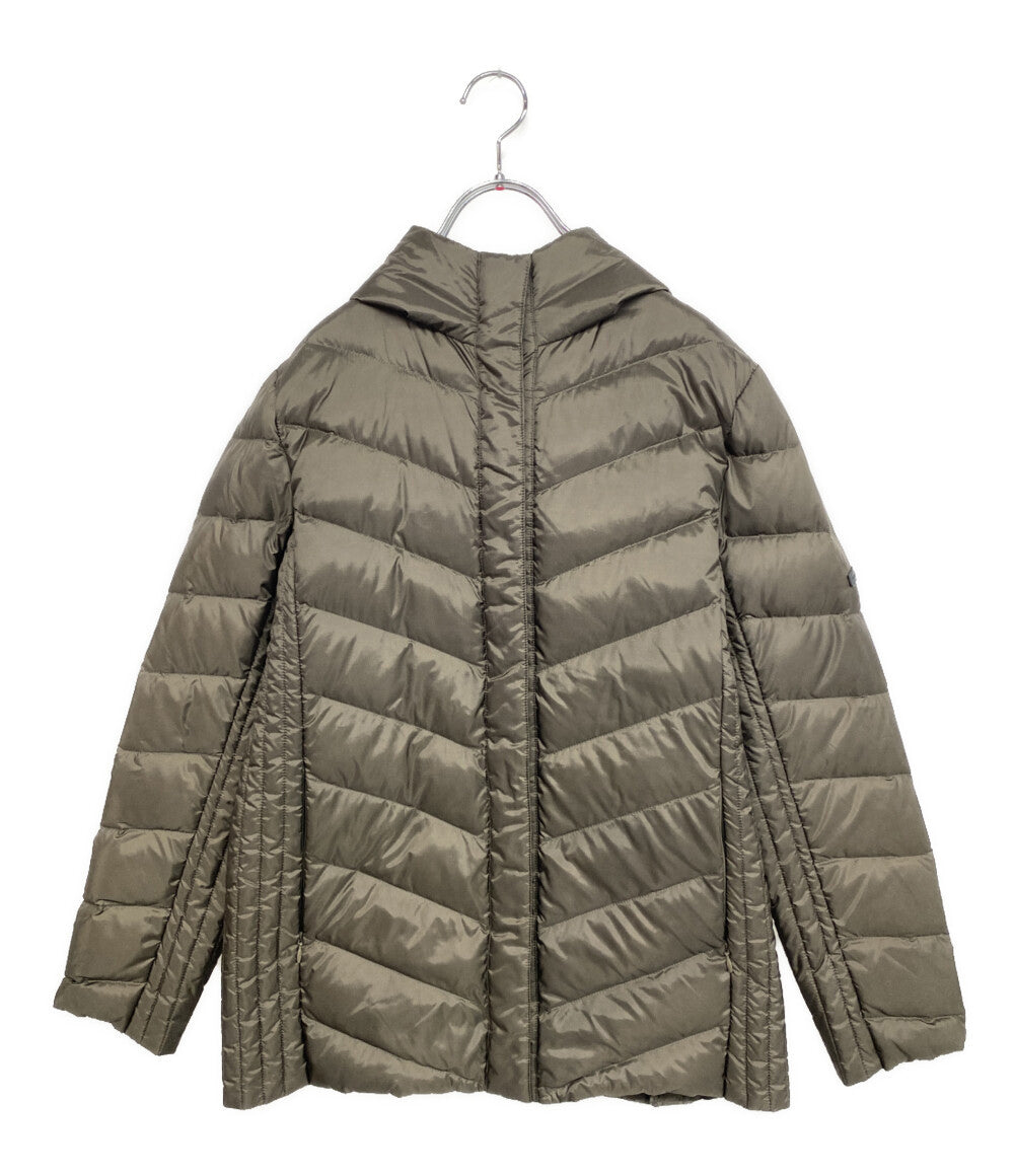 Aquascutum ダウンコート フーデッドスタンドカラーダウン カーキ 5009350034-47 レディース SIZE 8 アクアスキュータム