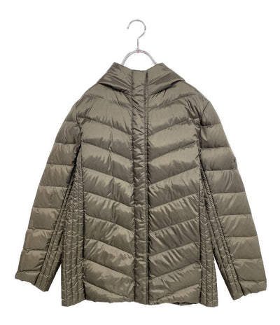 Aquascutum ダウンコート フーデッドスタンドカラーダウン カーキ 5009350034-47 レディース SIZE 8 アクアスキュータム