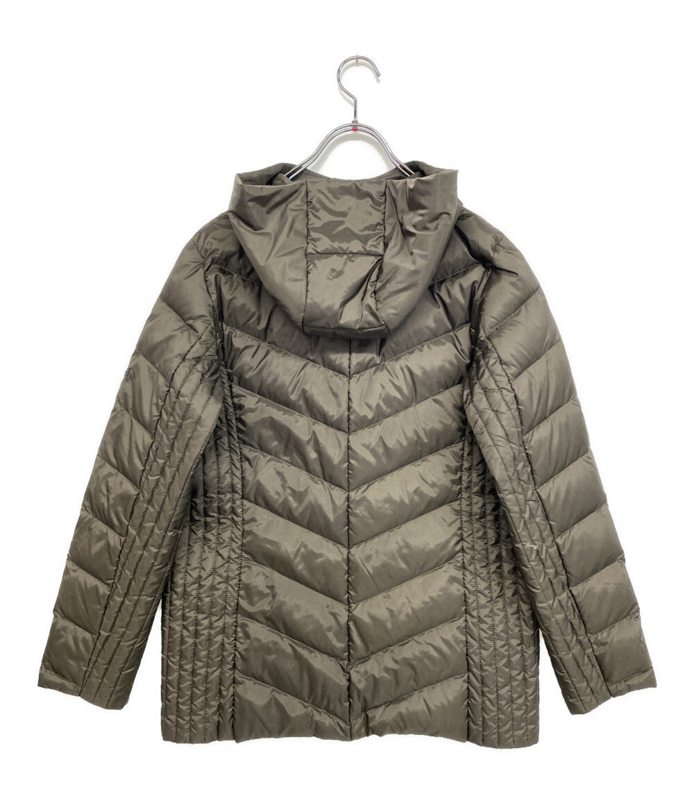 Aquascutum ダウンコート フーデッドスタンドカラーダウン カーキ 5009350034-47 レディース SIZE 8 アクアスキュータム