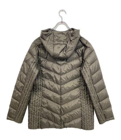 Aquascutum ダウンコート フーデッドスタンドカラーダウン カーキ 5009350034-47 レディース SIZE 8 アクアスキュータム