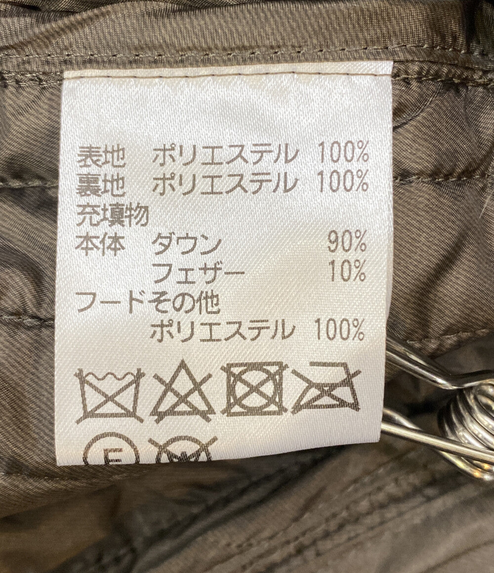 Aquascutum ダウンコート フーデッドスタンドカラーダウン カーキ 5009350034-47 レディース SIZE 8 アクアスキュータム