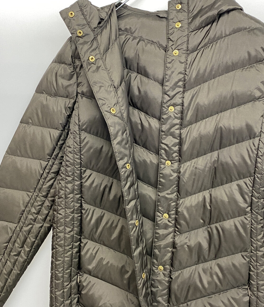 Aquascutum ダウンコート フーデッドスタンドカラーダウン カーキ 5009350034-47 レディース SIZE 8 アクアスキュータム