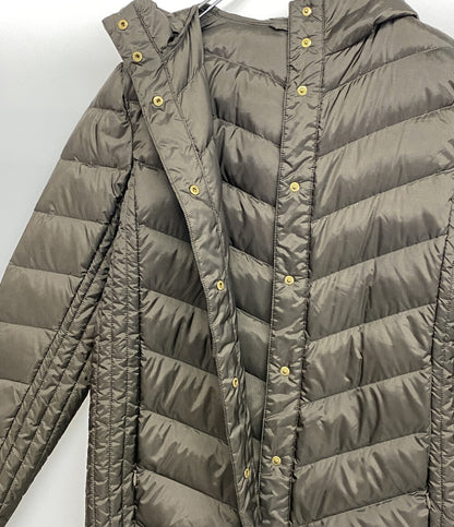 Aquascutum ダウンコート フーデッドスタンドカラーダウン カーキ 5009350034-47 レディース SIZE 8 アクアスキュータム