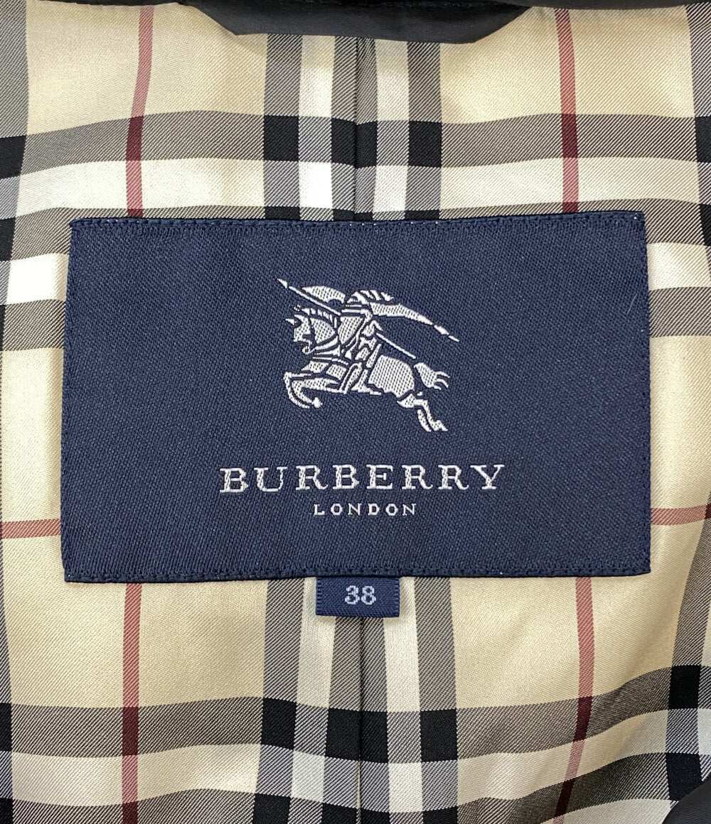 BURBERRY London ダウンジャケット ブラック ノバチェック ファー付 FS345-855-09 レディース SIZE 38 バーバリーロンドン