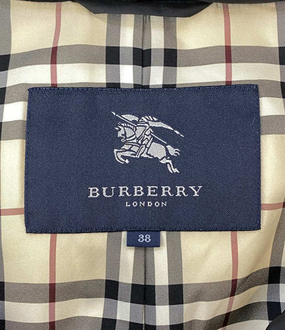 BURBERRY London ダウンジャケット ブラック ノバチェック ファー付 FS345-855-09 レディース SIZE 38 バーバリーロンドン