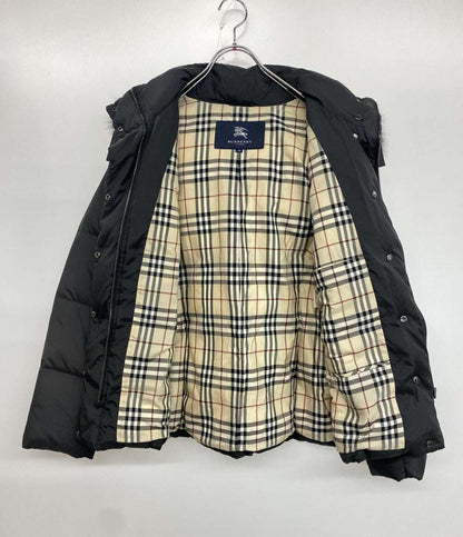 BURBERRY London ダウンジャケット ブラック ノバチェック ファー付 FS345-855-09 レディース SIZE 38 バーバリーロンドン