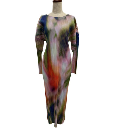 プリーツプリーズ TURNIP & SPINACH 長袖ワンピース 24SS レディース SIZE 4 PLEATS PLEASE