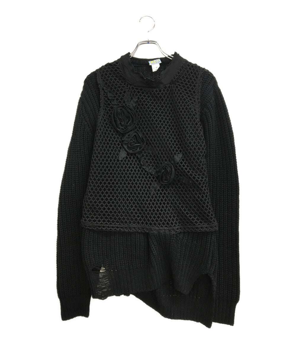 ウォルト 長袖ニット ブラック ローズ 二重 メンズ SIZE S W.&L.T.