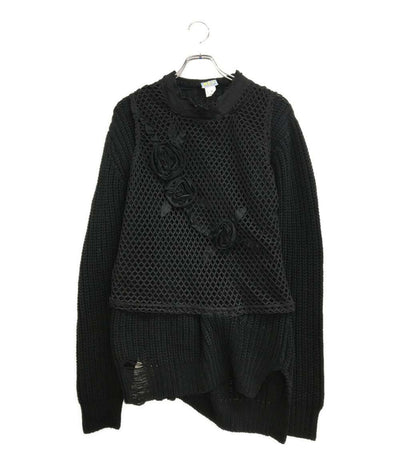 ウォルト 長袖ニット ブラック ローズ 二重 メンズ SIZE S W.&L.T.