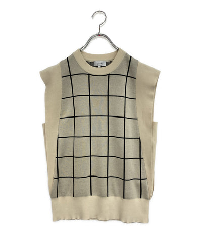 ハイク 美品 ニット 22SS PLAID JACQUARD SLEEVELESS SWEATER 221-11277 レディース SIZE 1 HYKE