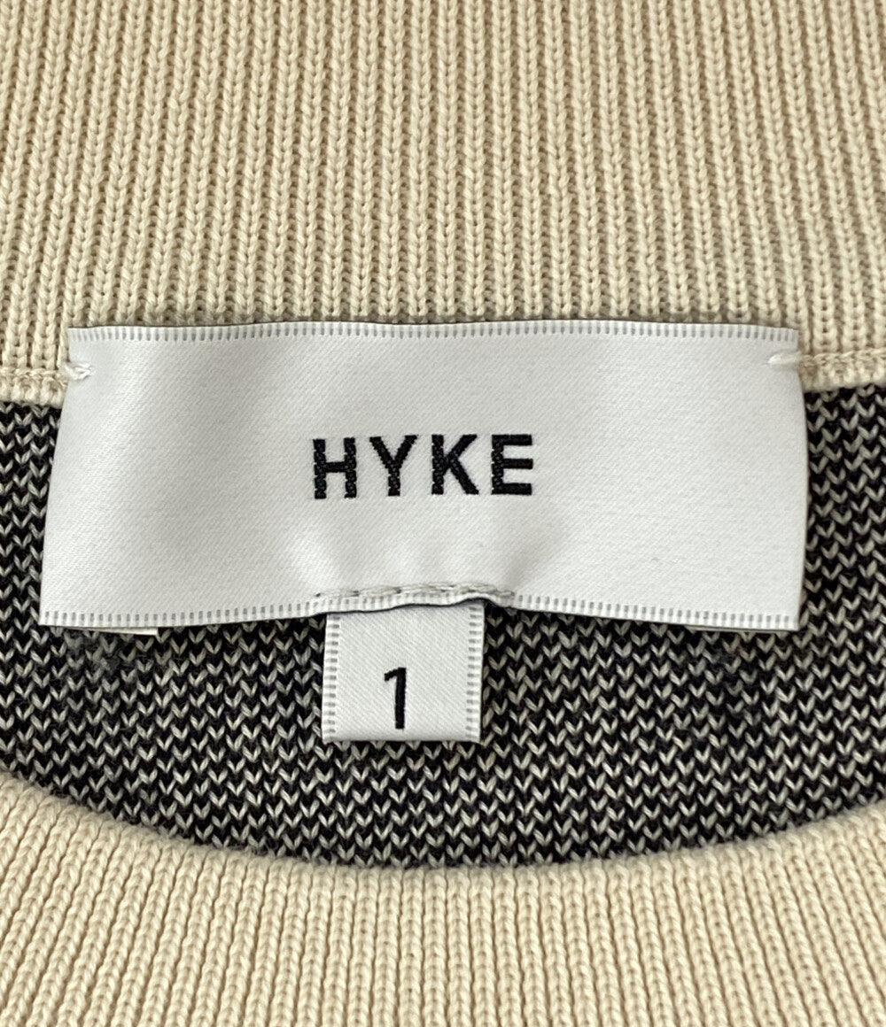 美品 HYKE ニット 22SS PLAID JACQUARD SLEEVELESS SWEATER 221-11277 レディース SIZE 1 ハイク