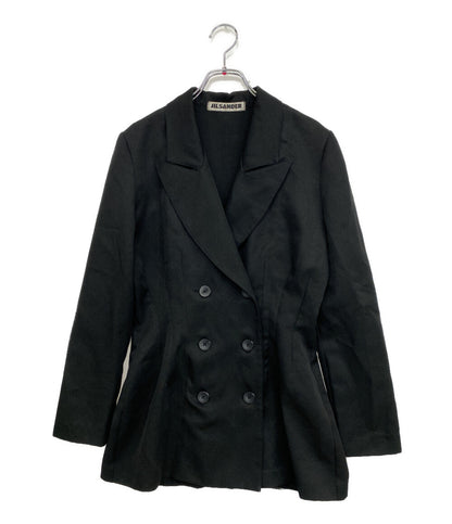 ジルサンダー ブラック ダブルレーヨンジャケット レディース SIZE - Jil sander