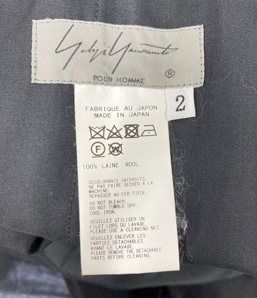 YOHJI YAMAMOTO POUR HOMME テープアレンジウールギャバジンパンツ 20ss HN-P54-100 メンズ SIZE 2 ヨウジヤマモトプールオム