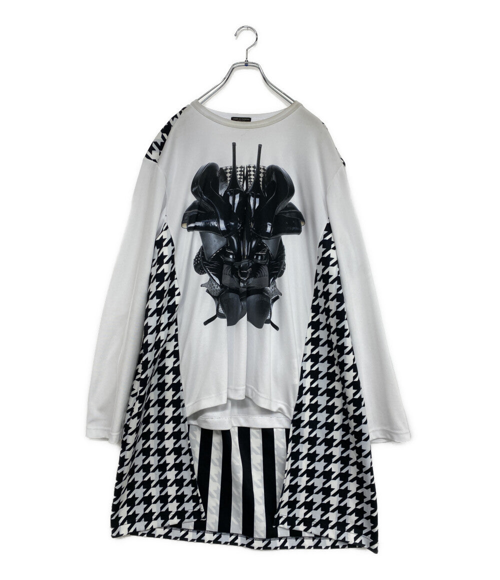 コムデギャルソンオムプリュス 千鳥柄ドッキングロングカットソー 21AW メンズ SIZE XL COMME des GARCONS HOMME PLUS